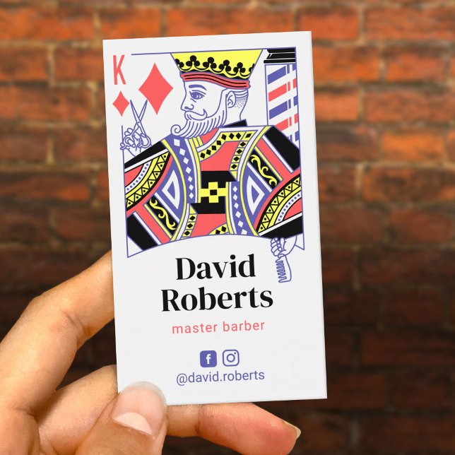 Barber Retro Kung från Diamonds Hair Stylist Visitkort (Skapare uppladdad)