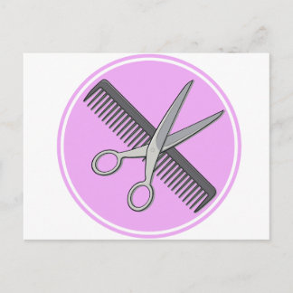 Barber Scissor och Comb Vykort