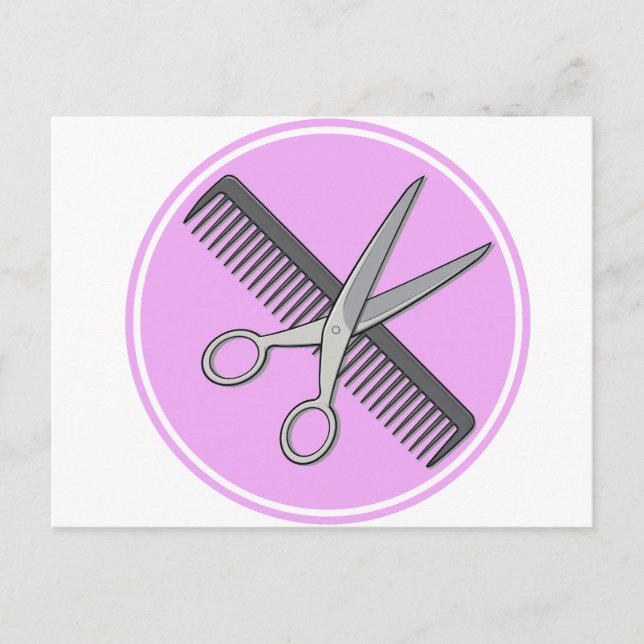 Barber Scissor och Comb Vykort (Framsida)