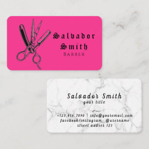 Barber Scissors Art Salon Hairdresser Visitkort