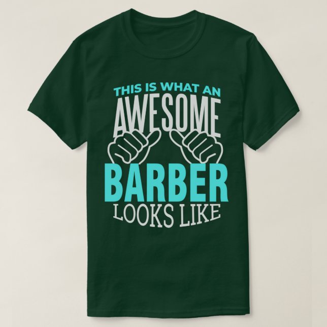 Barber Scissors Hair Barbershop Beard Funny Gift T Shirt (Design framsida)