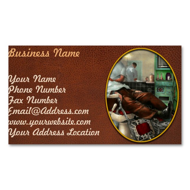 Barber - Shave - Pennepackers barber shop 1942 Visitkortmagnet (Framsida)