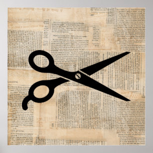 Barber Sheets Vintage Text Stil Art Poster