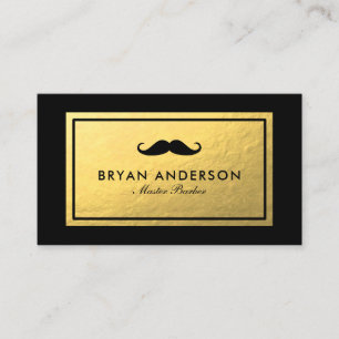 Barber Shop - Affärskortet Faux Gold Foil Visitkort