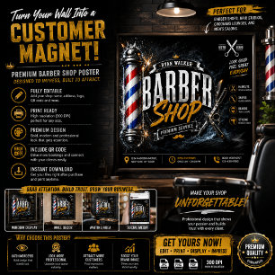 Barber Shop Affisch Barbershop-reklamdesign