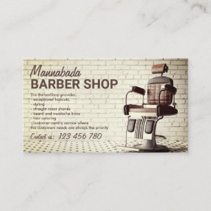 Barber shop anpassad bild retro visitkort