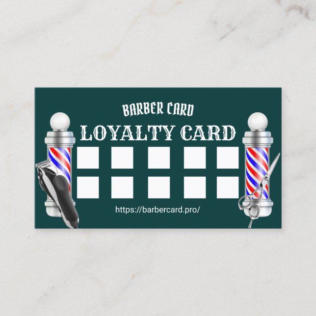 Barber Shop Barbershop Bevacker Loyalty Lojalitetskort (Framsida)