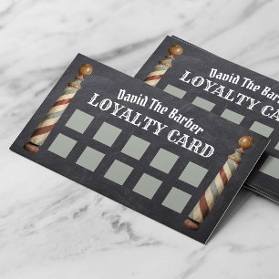 Barber Shop Barbershop Chalkboard Loyalty Slår Lojalitetskort