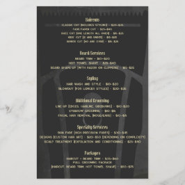 Barber Shop Barbershop Prislista Service Meny 