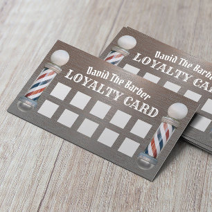 Barber Shop Barbershop Professionell Metall Loyalt Lojalitetskort