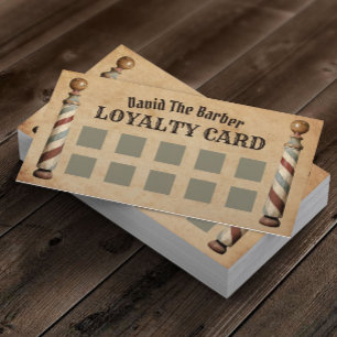 Barber Shop Barbershop Vintage Loyalty Slår Lojalitetskort