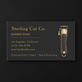 Barber Shop Black & Gold Professional Visitkort