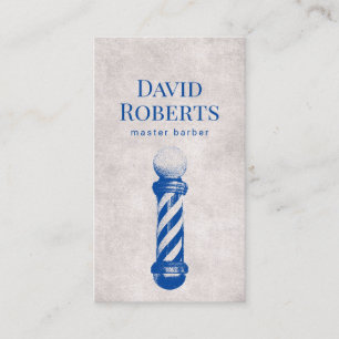 Barber Shop Blue Barber Pole Barbershop Hair Visitkort