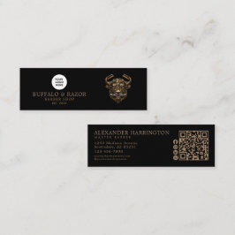 Barber Shop Bronze Buffalo Qr Code Sociala Ikoner Mini Visitkort