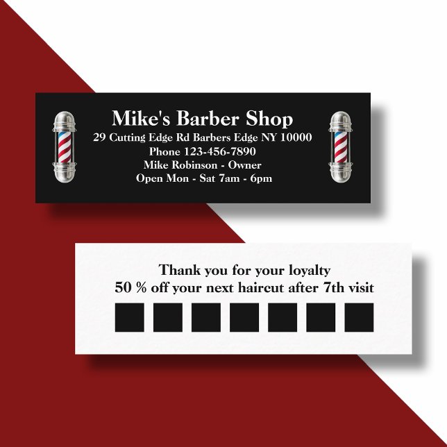 Barber Shop-budgetförmånserbjudanden belönar Affär Mini Visitkort (Skapare uppladdad)