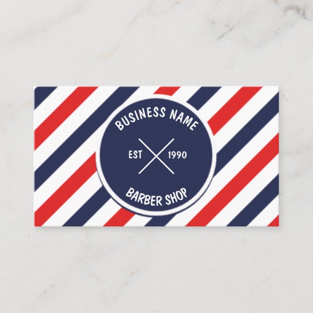Barber Shop Business Card Visitkort (Framsida)