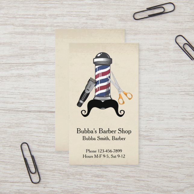 Barber Shop Business Card Visitkort (Fram/Back In Situ)