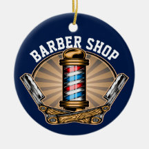 Barber Shop Ceramic Ornament