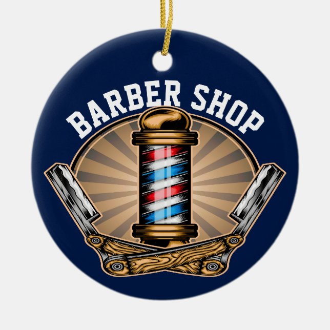 Barber Shop Ceramic Ornament (Framsidan)