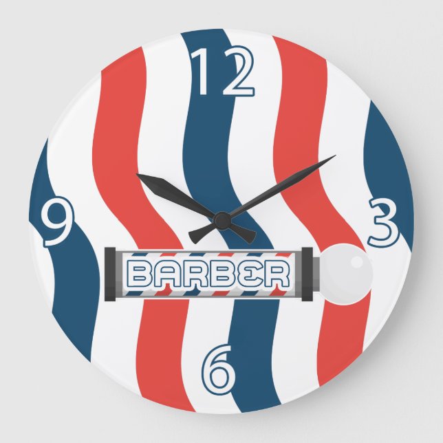 Barber Shop Clock - Anpassade Stor Klocka (Framsida)