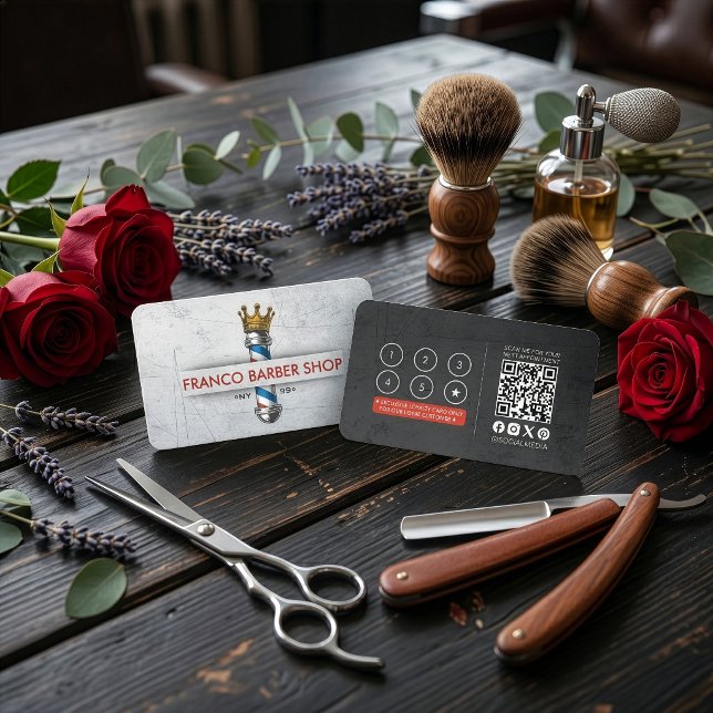 Barber Shop Crown Barber Pole Frisörsalong Loajali Visitkort (Skapare uppladdad)