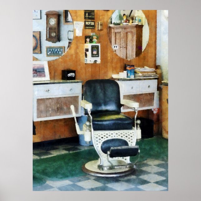 Barber Shop En stol Poster (Framsidan)