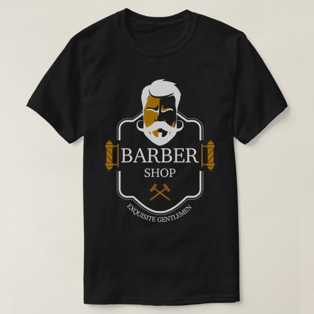 Barber Shop Exquisite gentlemen Haircut Hairstyle T Shirt (Design framsida)
