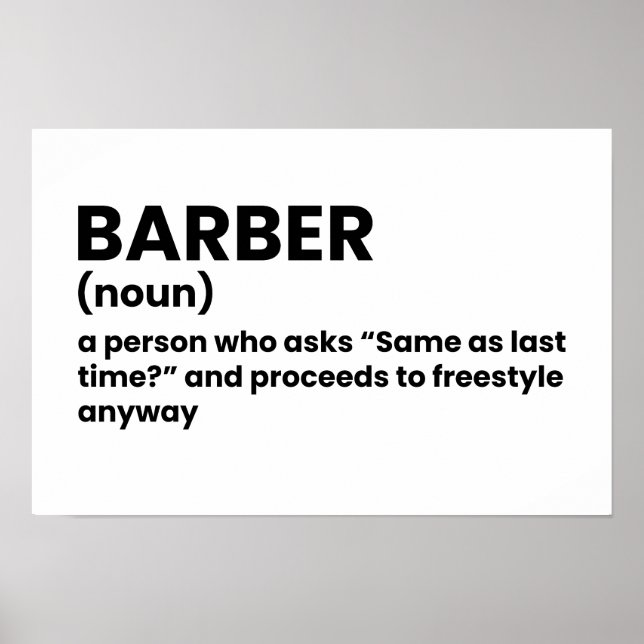 Barber Shop Funny Definition Poster (Framsidan)