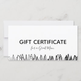 Barber Shop Gift Certificate Black Sketch Simple Tack Kort