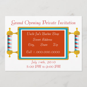 Barber Shop Grand Open Inbjudningar
