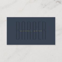 Barber Shop Hair Stylist Navy Blue Visitkort