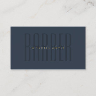 Barber Shop Hair Stylist Navy Blue Visitkort