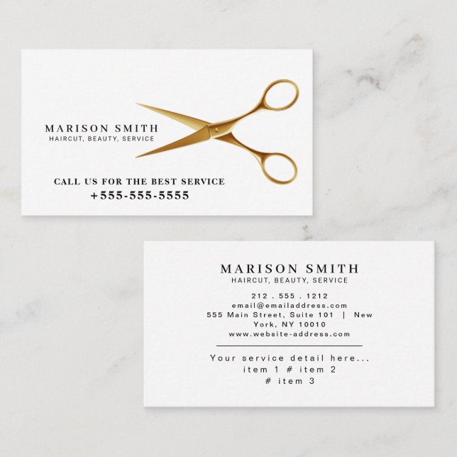Barber Shop Hair Stylist Professional Barbershop Visitkort (Fram/baksida)