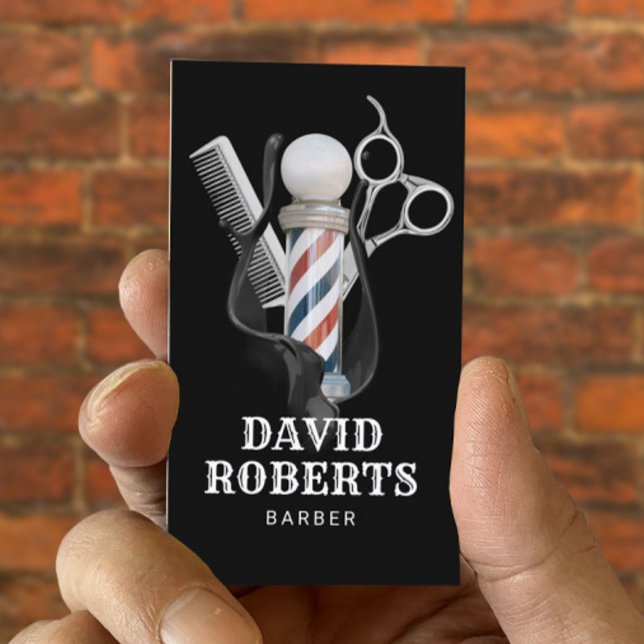 Barber Shop Hair Stylist Professionell Barbershop Visitkort (Skapare uppladdad)