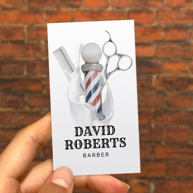 Barber Shop Hair Stylist Professionell Barbershop Visitkort (Skapare uppladdad)