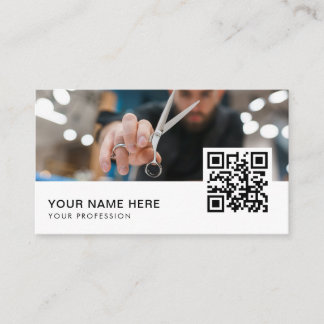Barber Shop Hair Stylist Professionell Pub QR-kod Visitkort