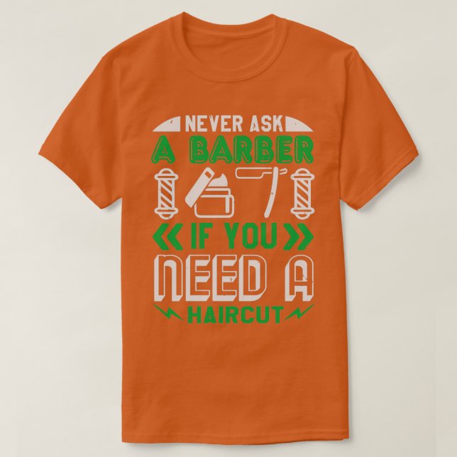 Barber Shop Haircut Beard Hairdresser Gift 18 T Shirt (Design framsida)