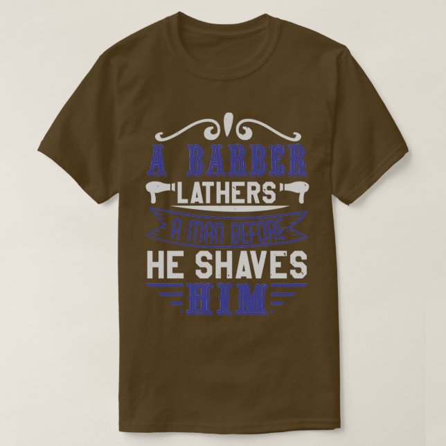Barber Shop Haircut Beard Hairdresser Gift 7 T Shirt (Design framsida)