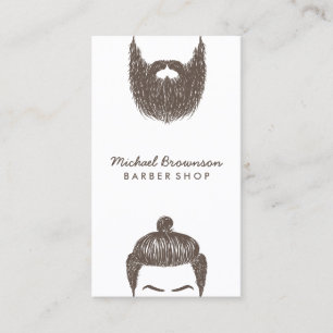 Barber Shop hipster skägg mustasch frisörsalong Visitkort