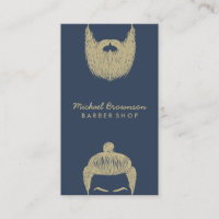 Barber Shop hipster skägg mustasch marin guld