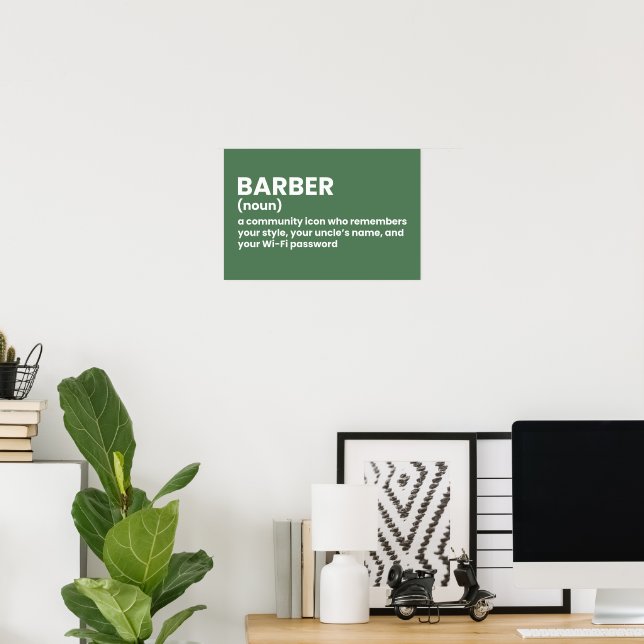 Barber Shop Humor Definition Poster (Hemmakontoret)