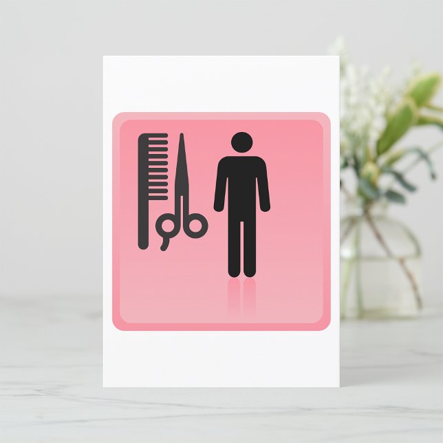 Barber Shop Icon Haircut Comb och Scissors Inbjudningar (Skapare uppladdad)