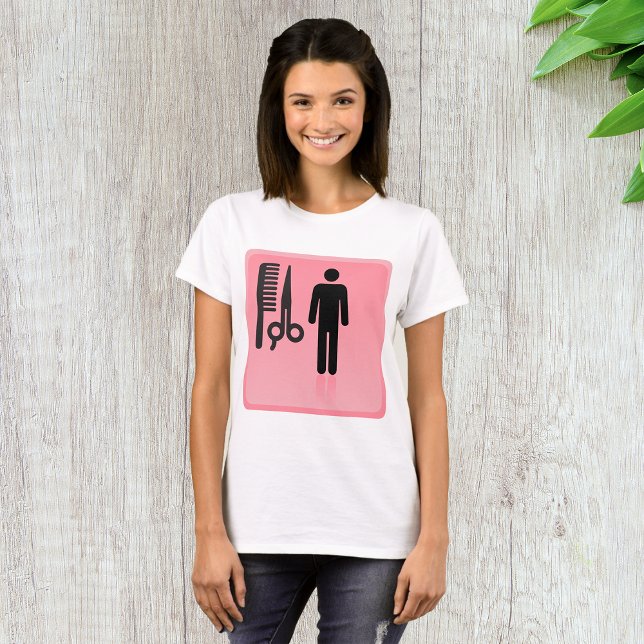 Barber Shop Icon Haircut Comb och Scissors T Shirt (Skapare uppladdad)