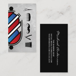 Barber Shop-ikoner Barber Pole Visitkort
