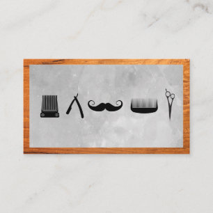 Barber Shop-ikoner Wood Gräns Visitkort
