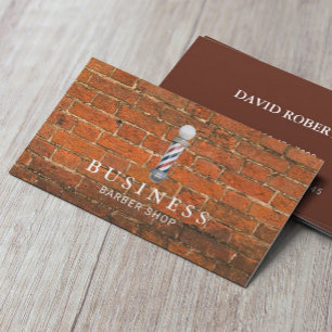 Barber Shop Industrial Red Bricks Hair Stylist Visitkort