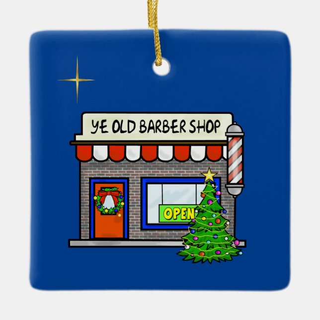 Barber Shop-julprydnaden Julgransprydnad Keramik (Framsida)