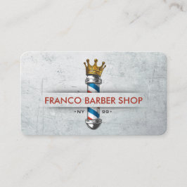 Barber Shop Krona Barber Pole Hair Salon Loyalty Visitkort