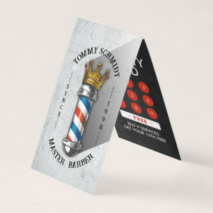 Barber Shop Krona Barber Pole Möte Loyalty Visitkort