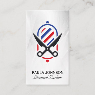 Barber Shop Logotyp Sissors Barber Pole Visitkort
